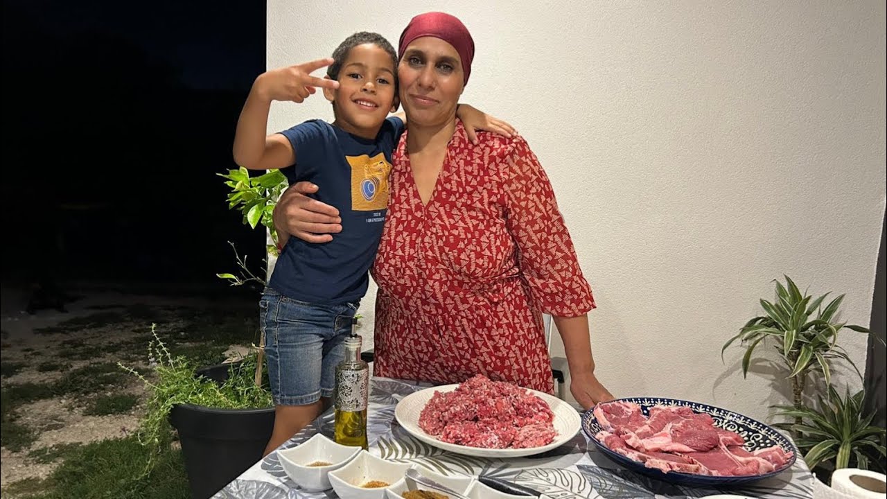 Soirée barbecue en famille 😍🫶🏽🤤 أمسية شواء عائلية 😋❤️