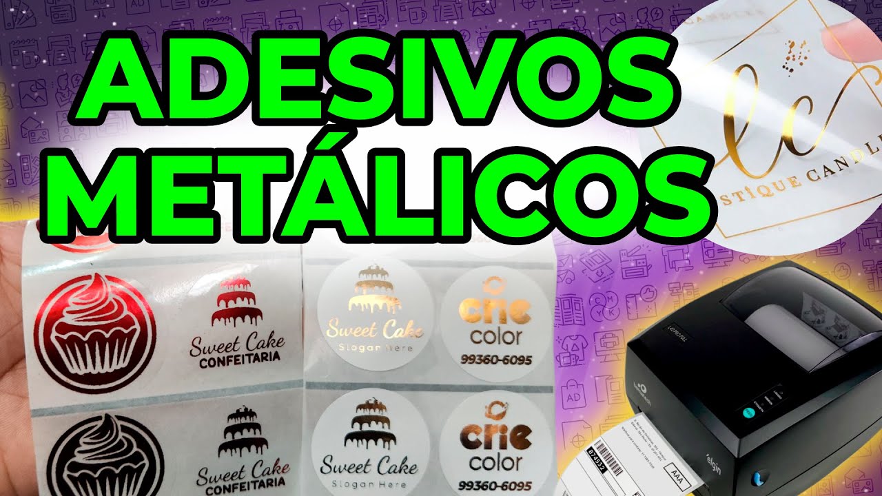 Adesivos Dourados e Metálicos Transparentes na impressora térmica Elgin - Gráfica Rápida