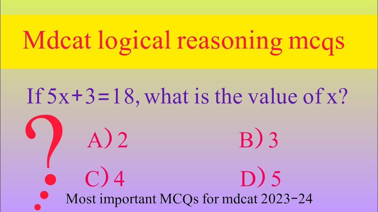 Mdcat logical reasoning mcqs 2023-24 || Common sense quiz #mdcat