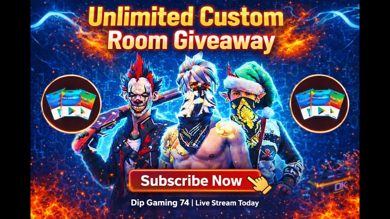 🔴[Live] CUSTOM ROOM GIVEAWAY REDEEM CODE GIVEAWAY TEAM CODE GIVEAWAY #freefire #livestreaming #ff