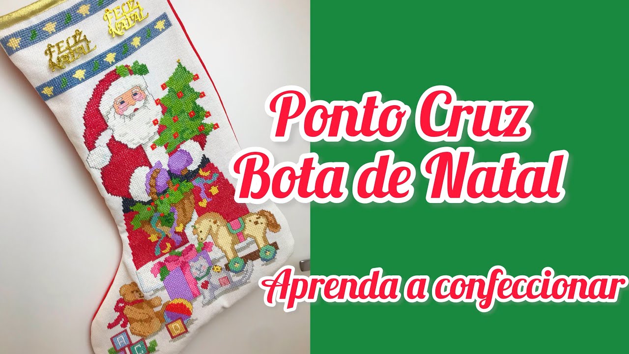Ponto Cruz- Bota de Natal