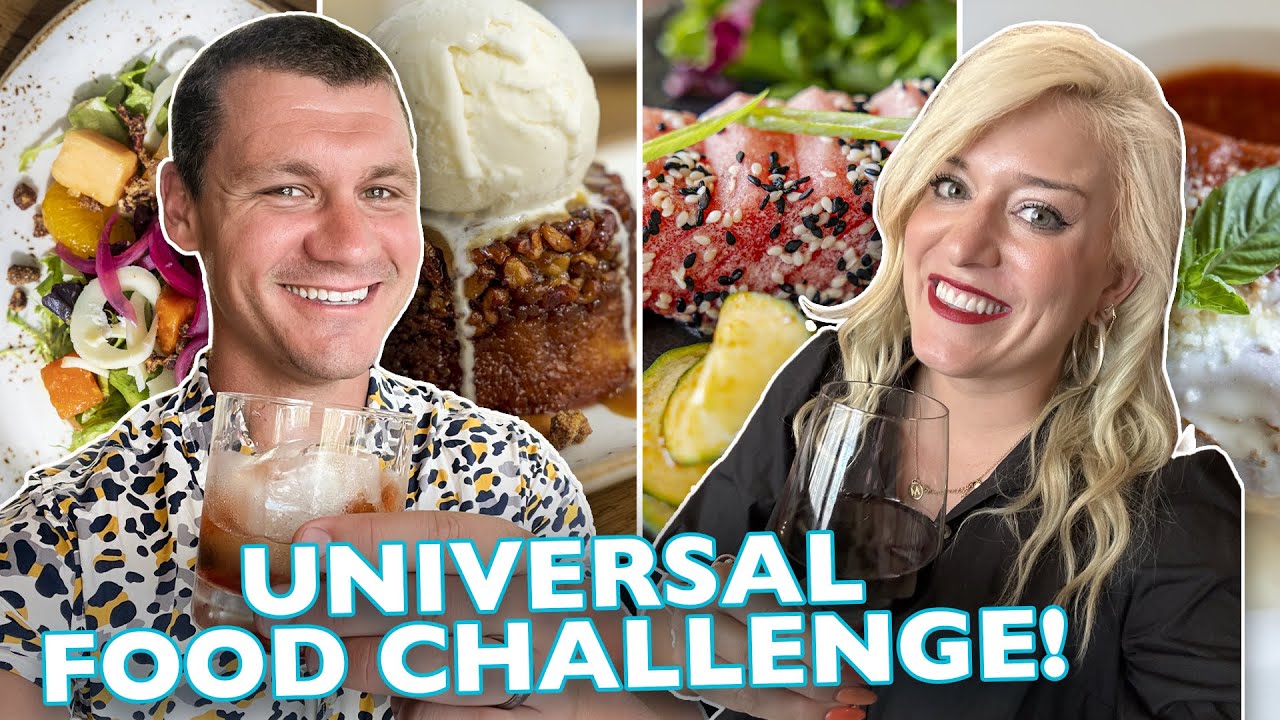 UNIVERSAL CHALLENGED US: Review 4 Magical Dining Month Menus In ONE DAY | Orlando Resorts Food