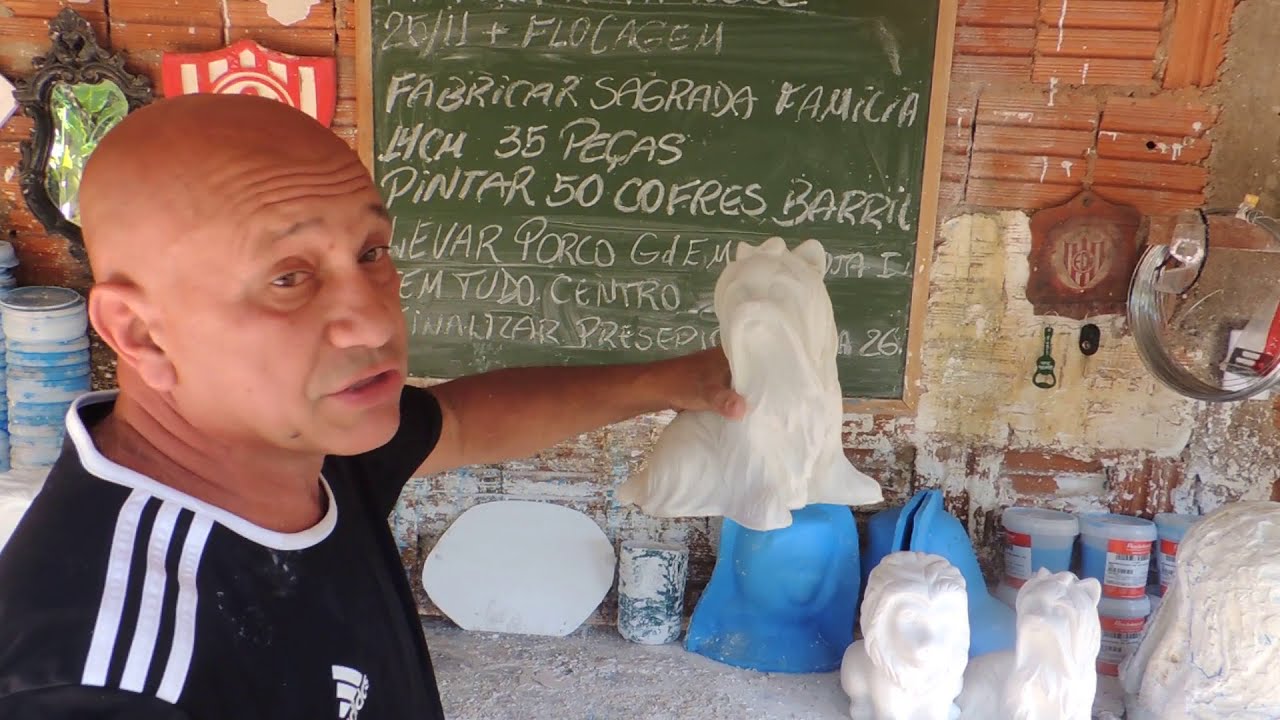 COMO PREPARAR O GESSO E FAZER A PEÇA  (CACHORRA YORKSHIRE )