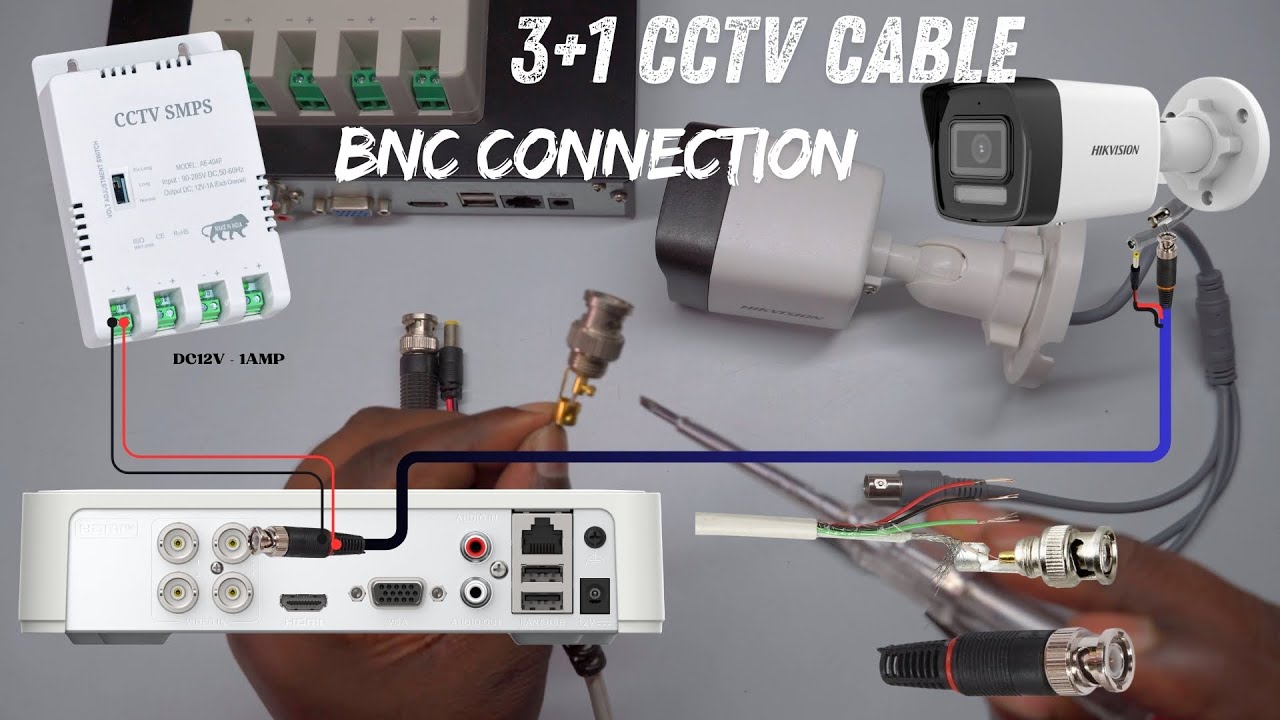 How to Connect an HD Analog CCTV Camera to a DVR with 3+1 Cable (Step-by-Step Guide) BNC Connector