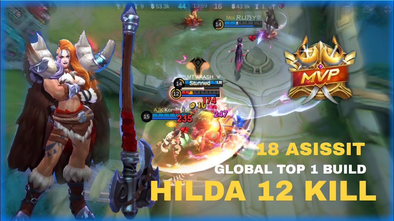 12 KILL 18 ASSIST HILDA AMAZING TANK & FIGHTER HERO  MYTHIC GAME PLAY....😯😯
