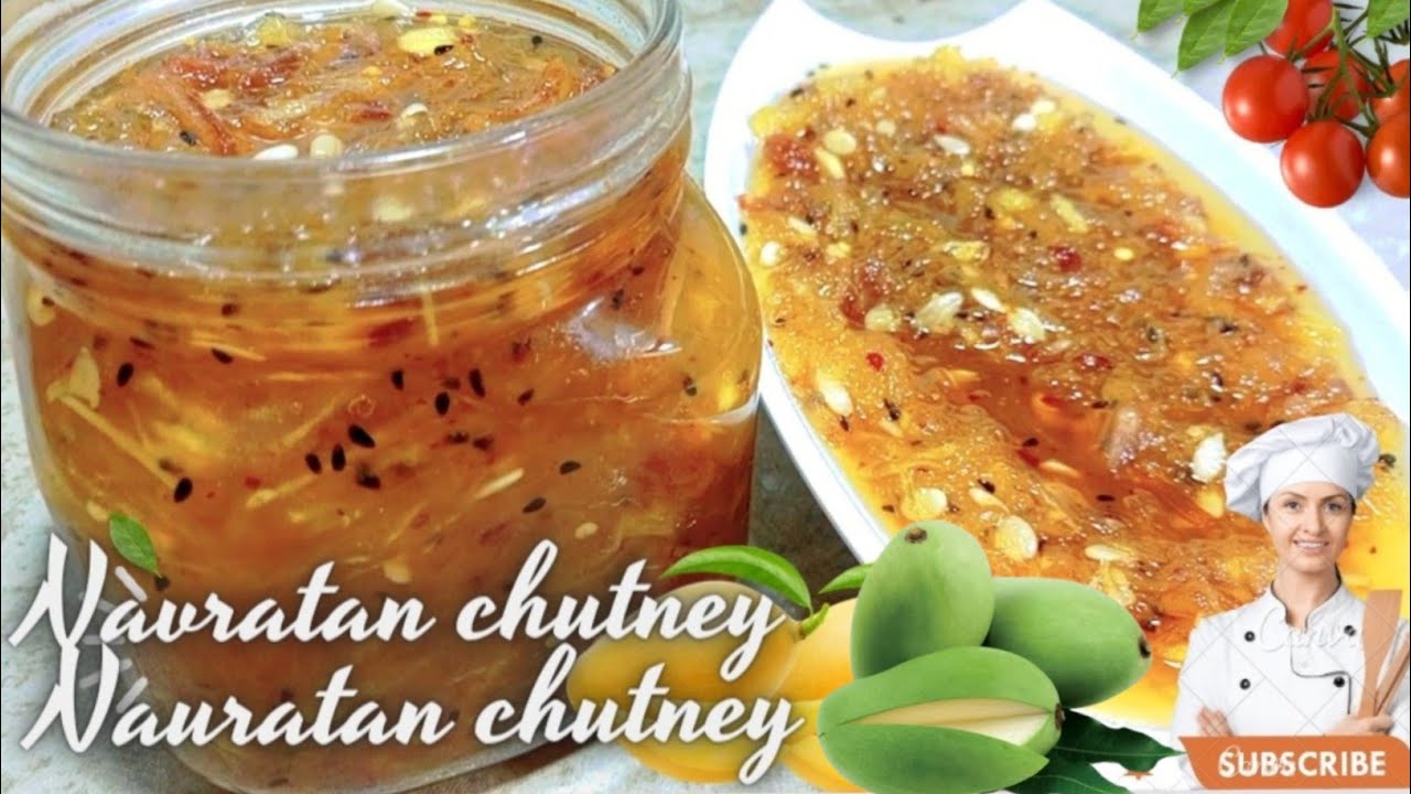 Nauratan chutney recipe| navratan chutney| how to make sweet & instant raw mango chutney recipe|