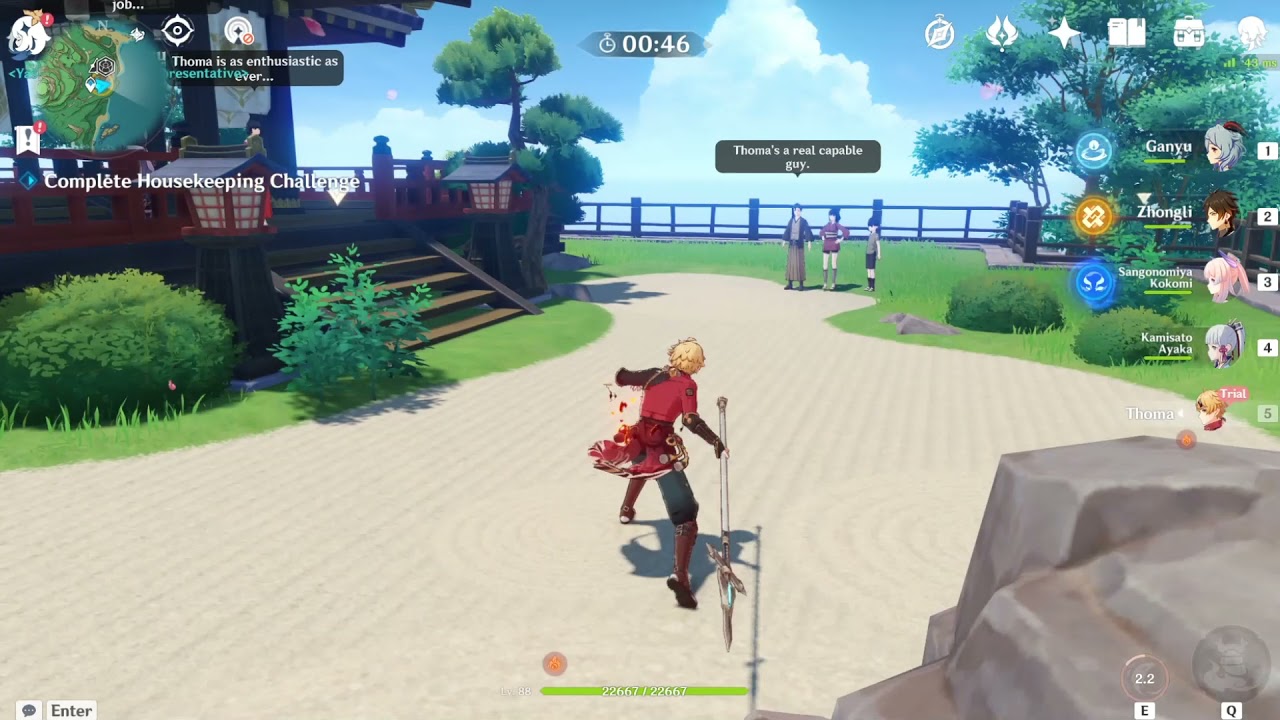 Thoma Gameplay from Hangout with Full Skill Descriptions, Constellations and Multipliers