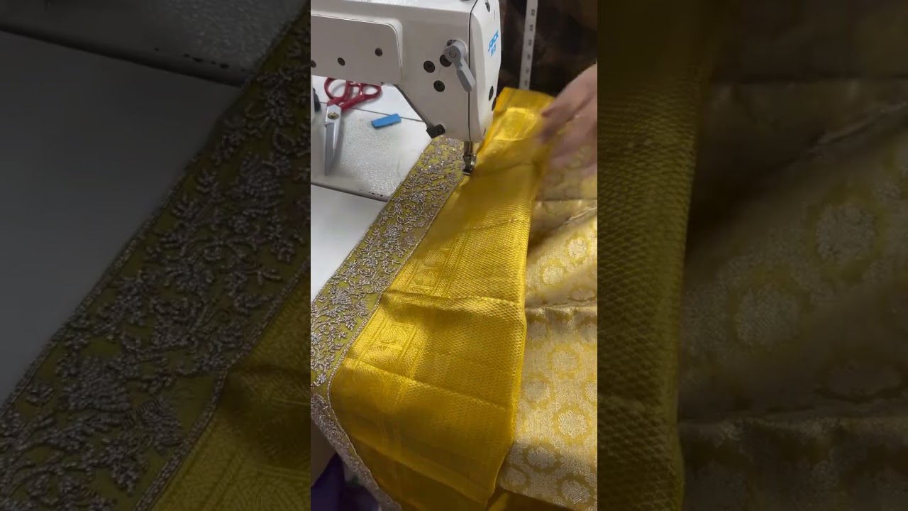 pure Kanchipuram silk saree with designer aari work blouse||designer lace boader||9840037420