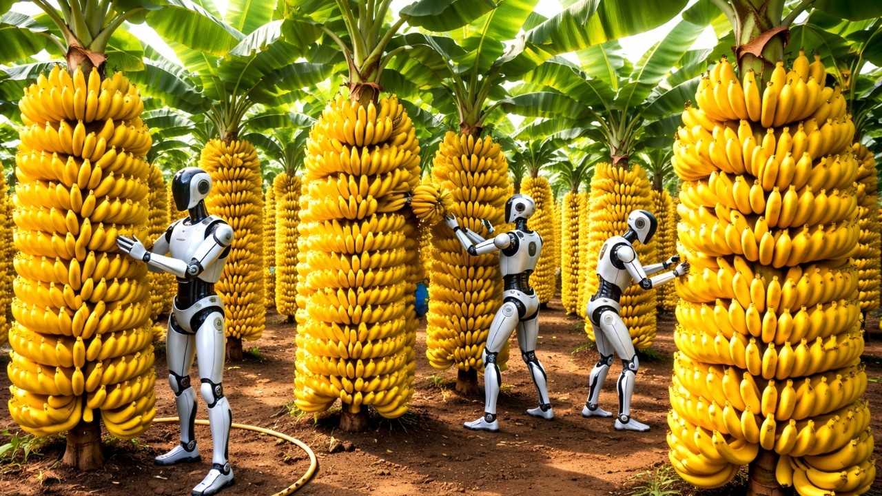 Future Farming: Grows and Harvest Agricultural Bananas and Modern Logistics (Full Process)