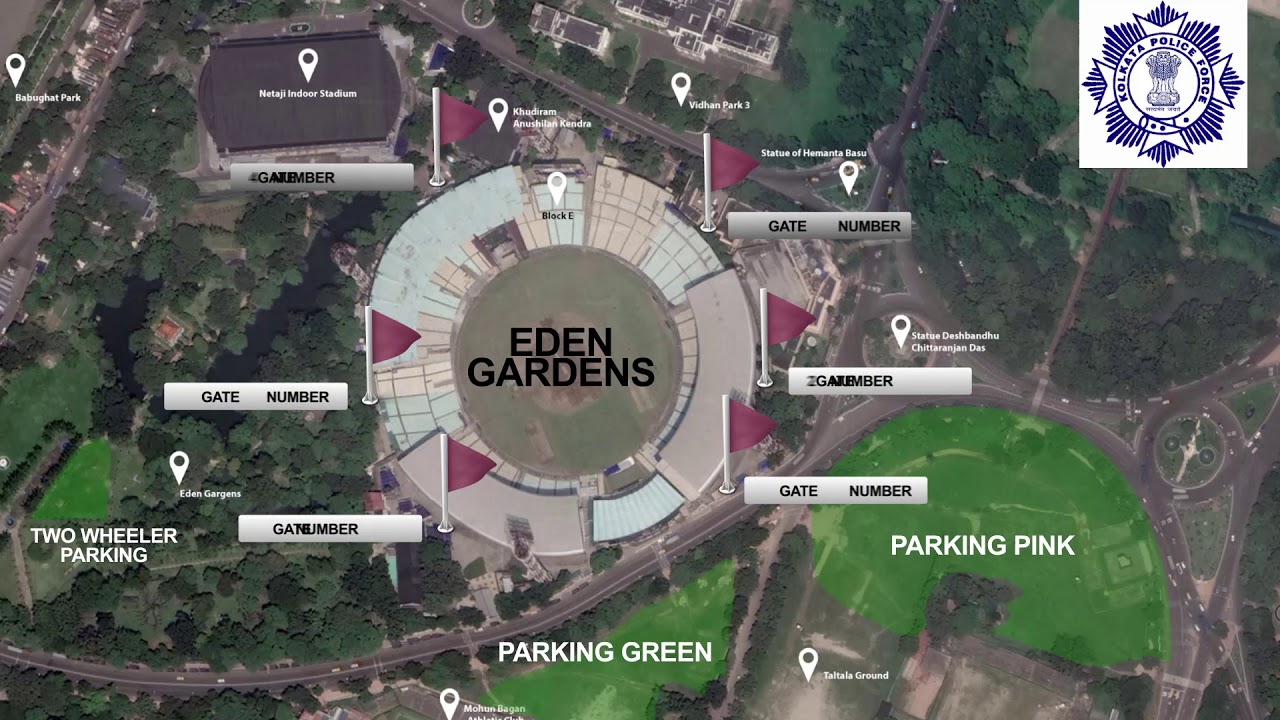Kolkata Eden Garden Gate Map