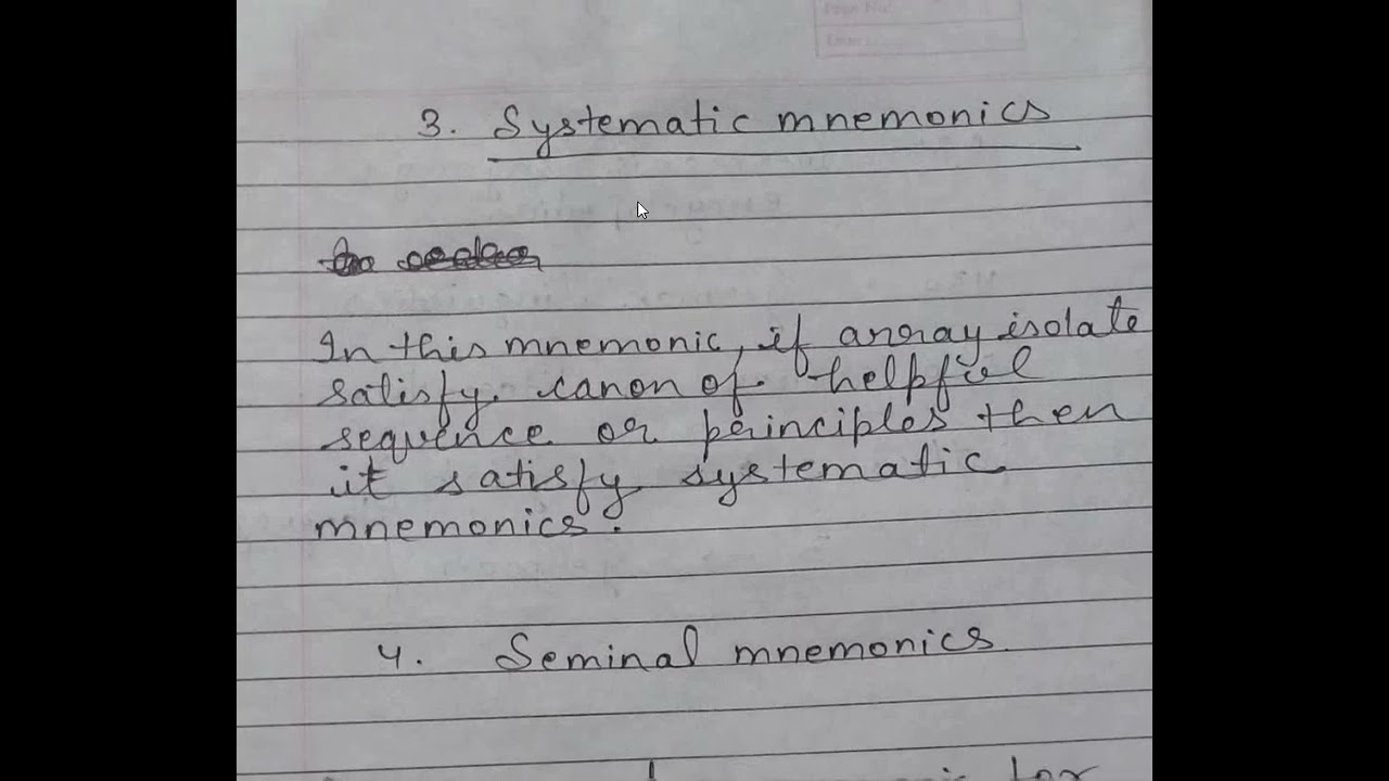 MNEMONICS AND ITS TYPES WITH EXAMPLES