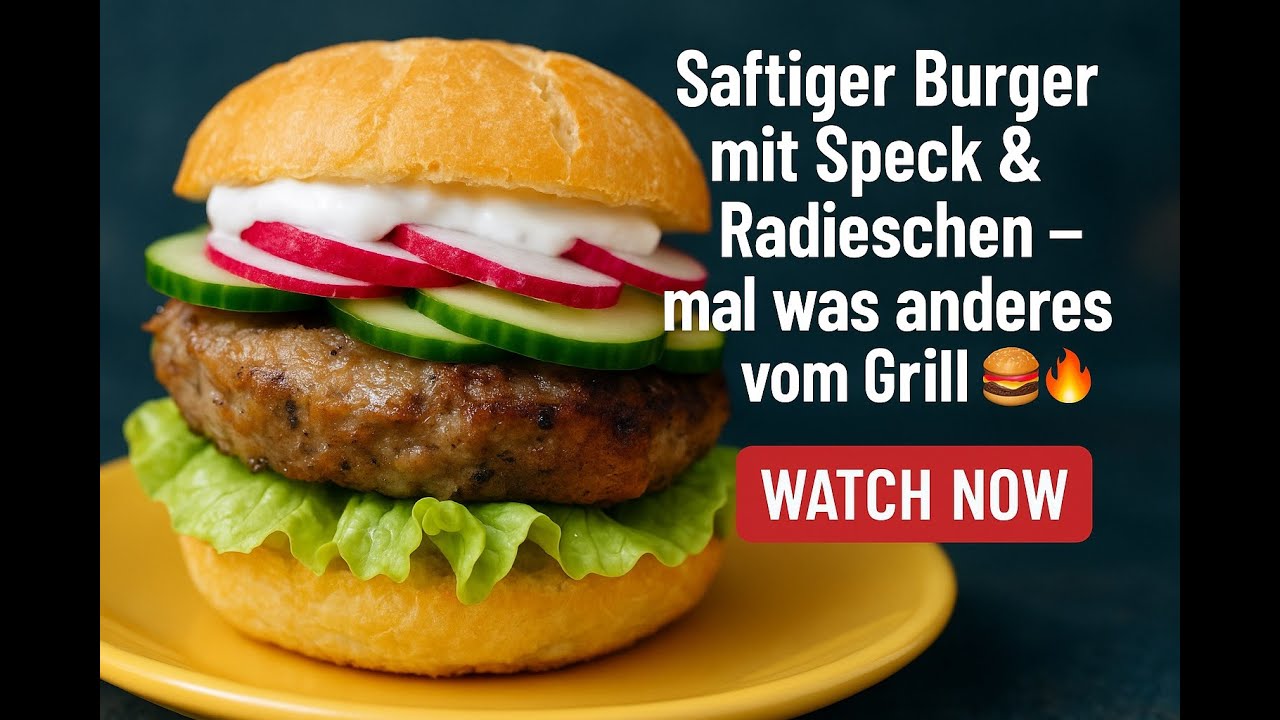 Saftiger Burger mit Speck & Radieschen – mal was anderes vom Grill! 🍔🔥
