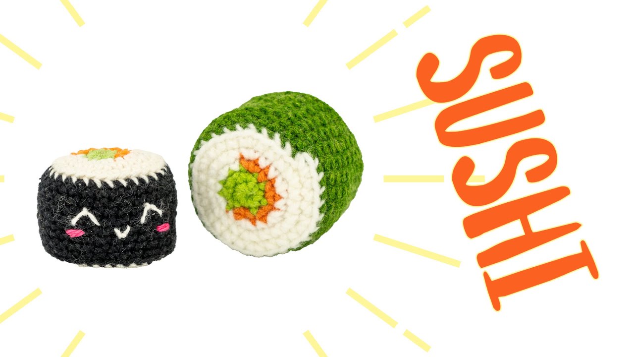 Sushi häkeln  🍣 Schlüsselanhänger | Amigurumi | by justMiko