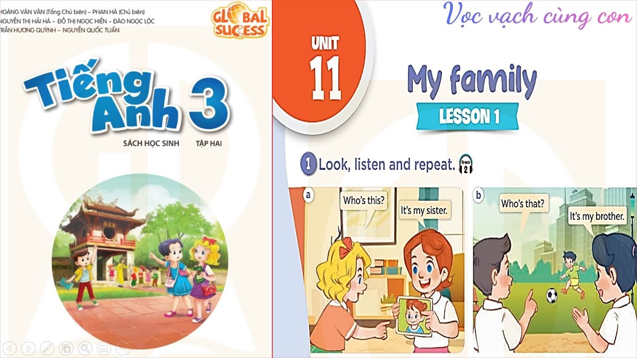 Ôn tập SGK Tiếng Anh lớp 3 Bài 11 | My Family giúp trẻ nhỏ tự học tại nhà #vọcvạchcùngcon