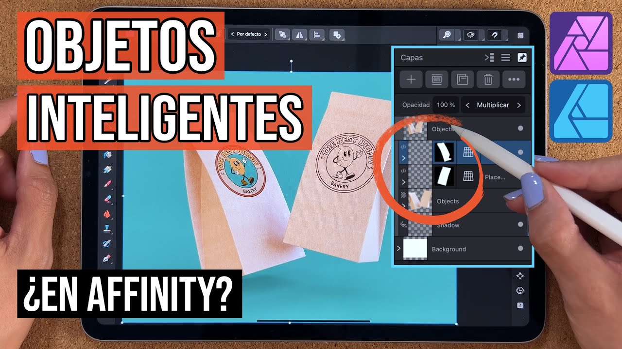 Cómo usar mock ups con Objetos inteligentes PSD en Affinity Photo y Designer | Tutorial iPad y PC