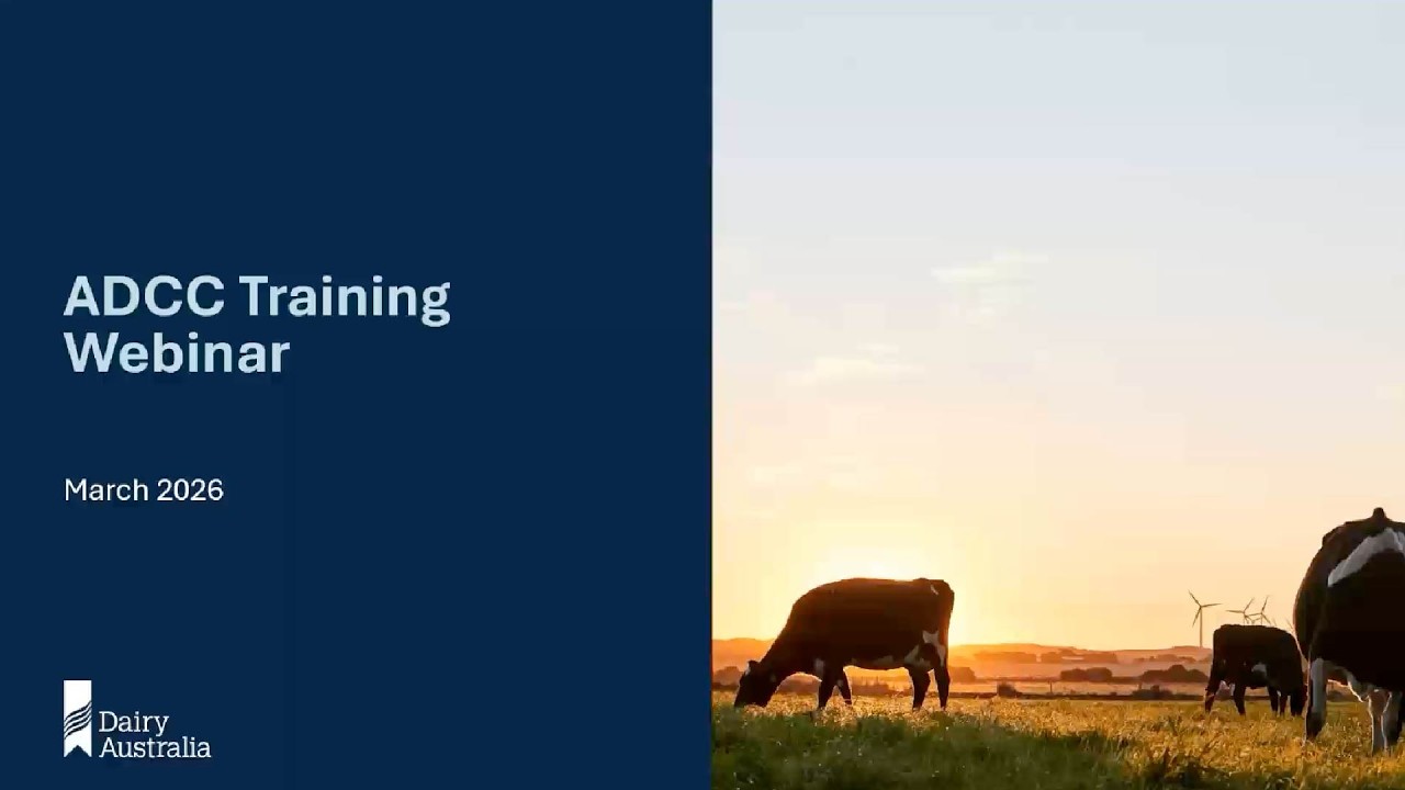 Australian Dairy Carbon Calculator (ADCC) Training webinar