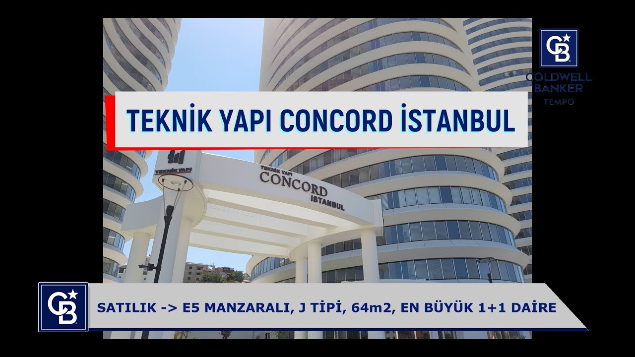 KADIKÖY TEKNİK YAPI CONCORD TAM E5 CEPHE EN BÜYÜK J TİPİ 64m2 1+1 DAİRE FIRSATI