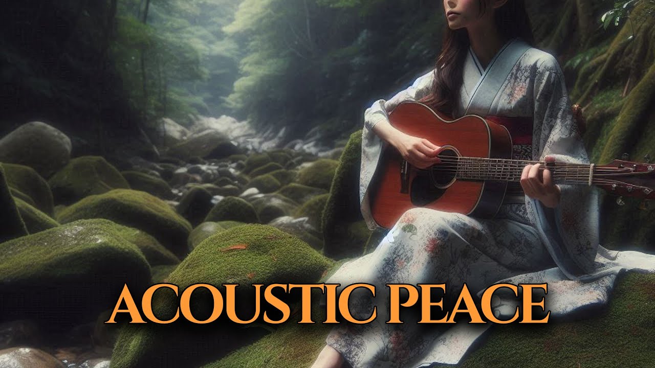 Cozy Winter in Kyoto • Falling Snow & Guitar Music • Instant Calm