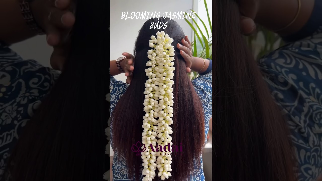 Realistic & Reusable Blooming Jasmine Flower Buds & String 💕 #aadaialangaram #mallipoo #uk #usa #new