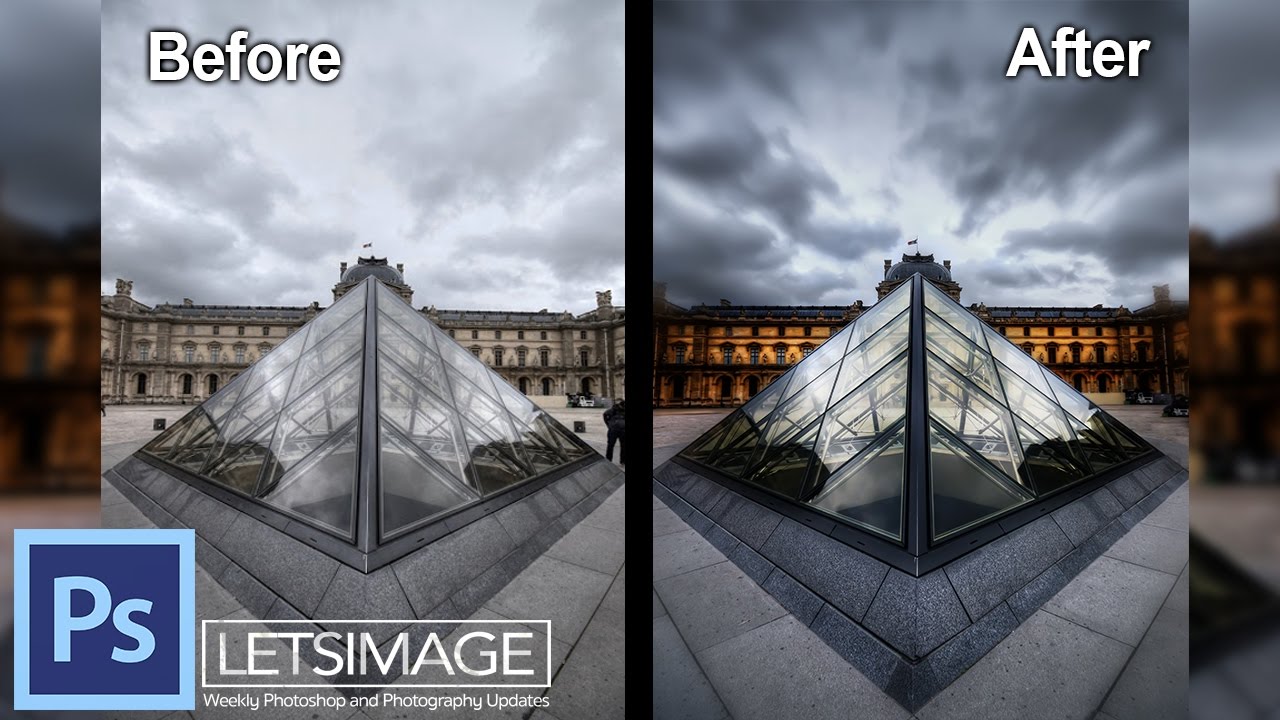Using Photoshop to Create a Dramatic Scene - Example: The  Louvre | Photoshop Tutorial