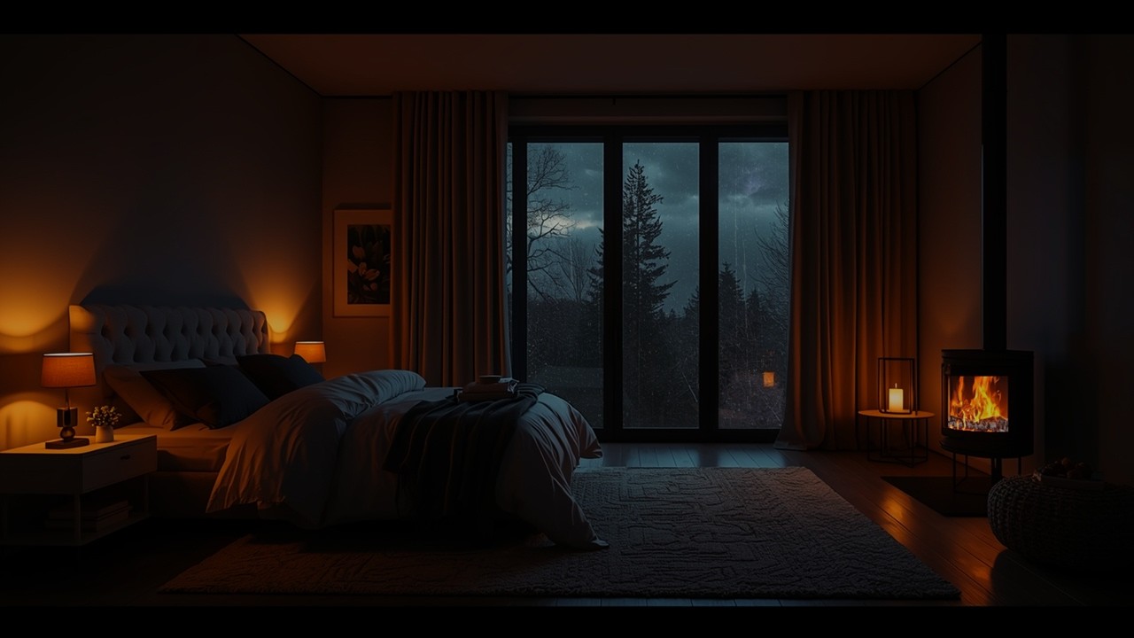 Rain Sounds & Cozy Fireplace 🔥🌧️ | Relaxing Rain for Sleep, Study & Chill