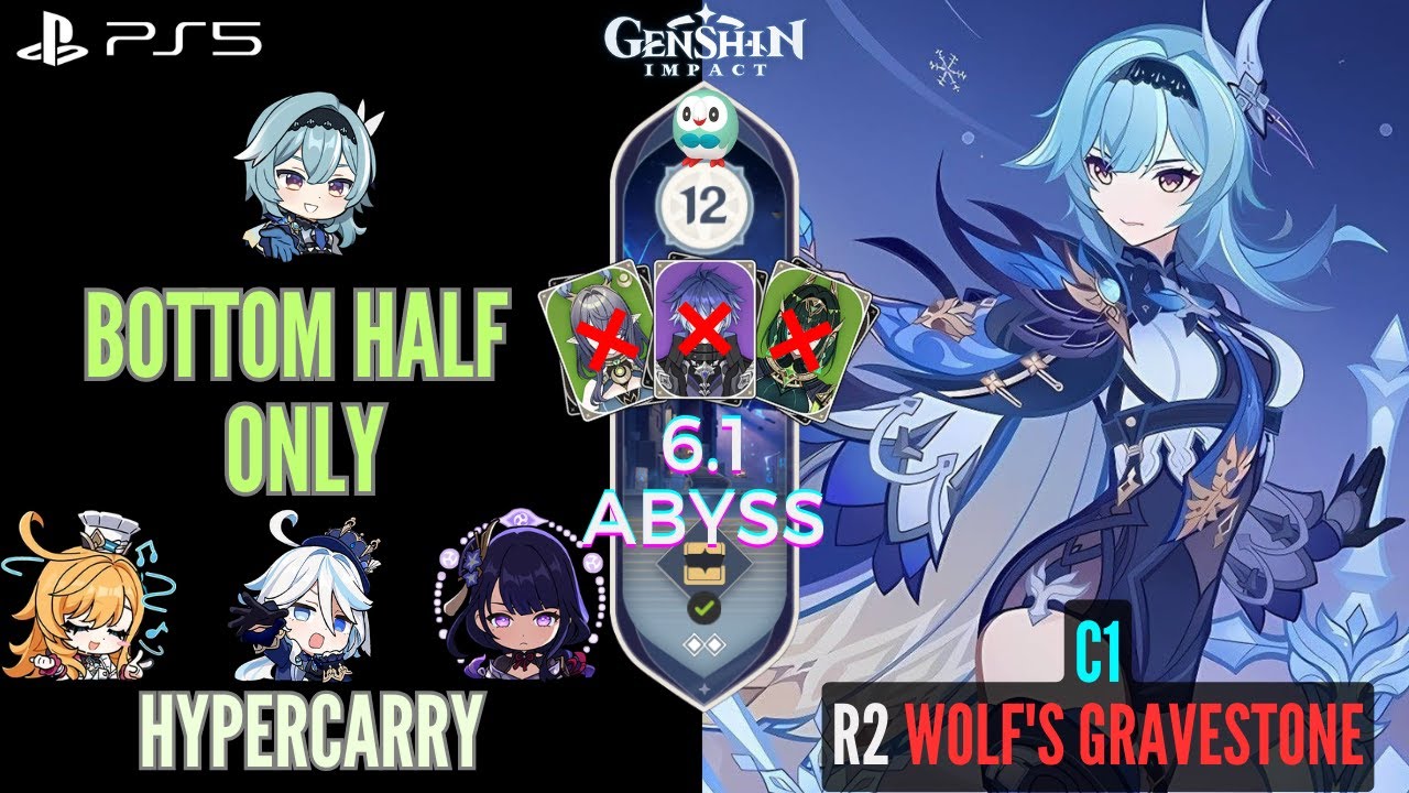 [Bottom Half] C1 Eula Hypercarry | Spiral Abyss 6.0b/6.1 | Genshin Impact