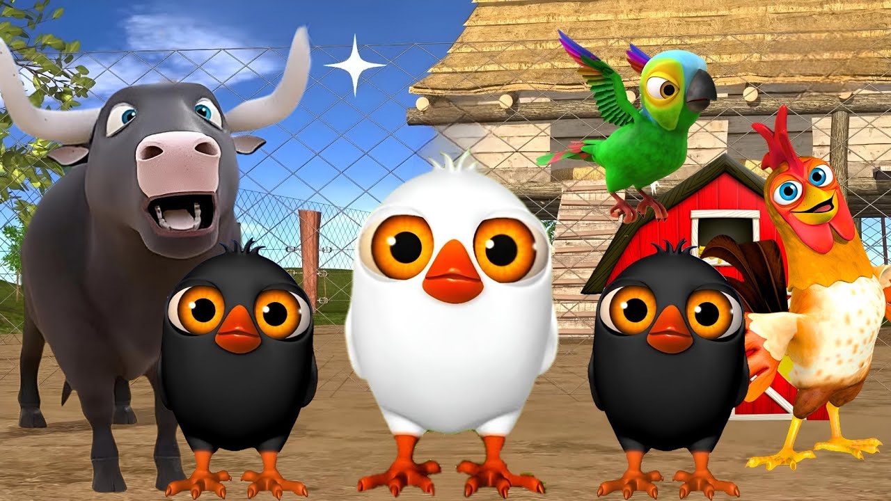 El Pollito pío 3d | El toro se congela jugando en el juegodel Toro y el Tractor 3D