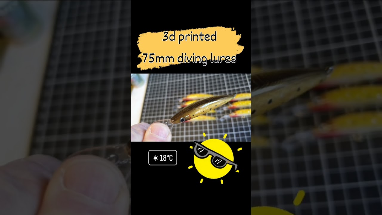 3d printed 75mm diving minnow fishing lures