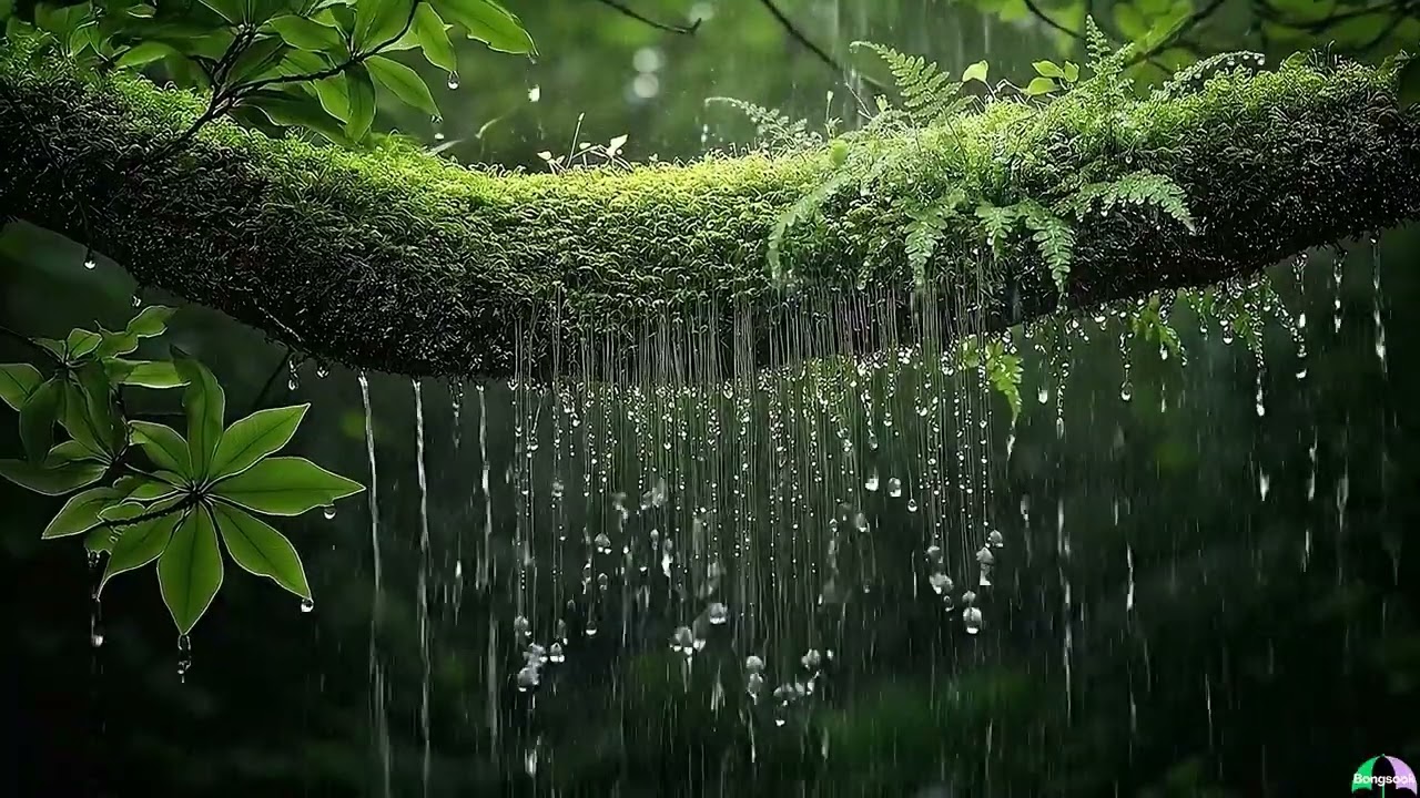 Moss Rain #001 | Gentle Forest Rain Sounds for Deep Sleep (8 Hours)#StudySounds#Relaxation#8Hours