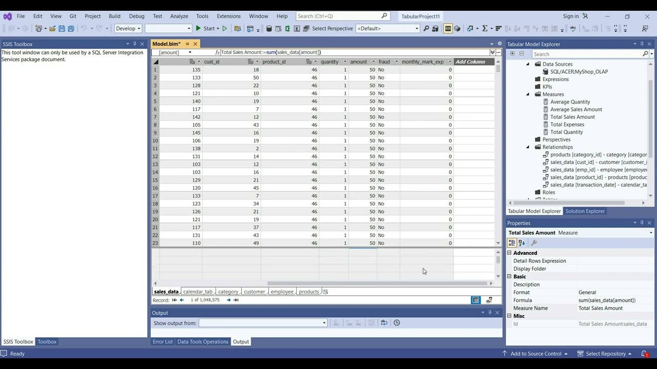 Project 1.6: Creating TABULAR Model in SSAS