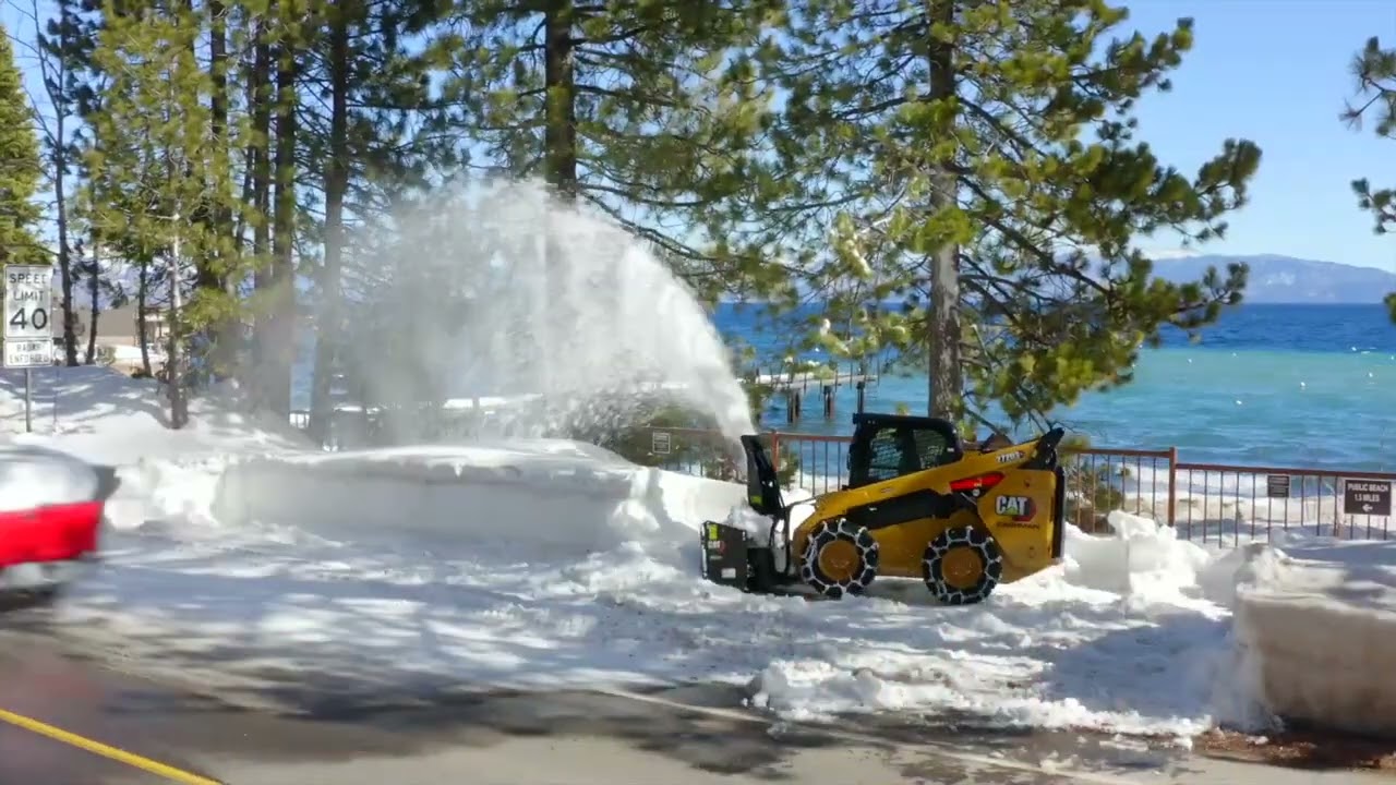 Snow Removal CAT Snow Blower and 272D3 Skid Steer Loader