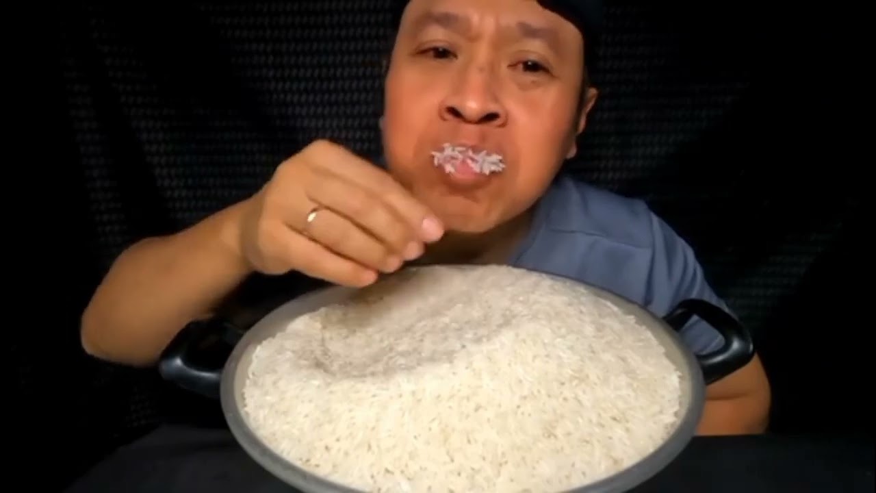 ASMR RAW RICE EATING||KOMPILASI MAKAN BERAS PAKEK TANGAN||ADY AV#compliation