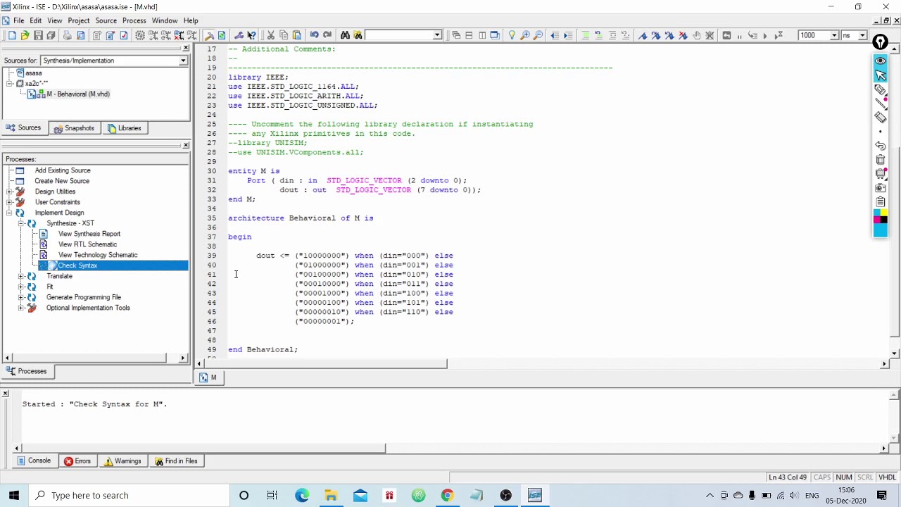 VHDL Code For 3 To 8 Decoder