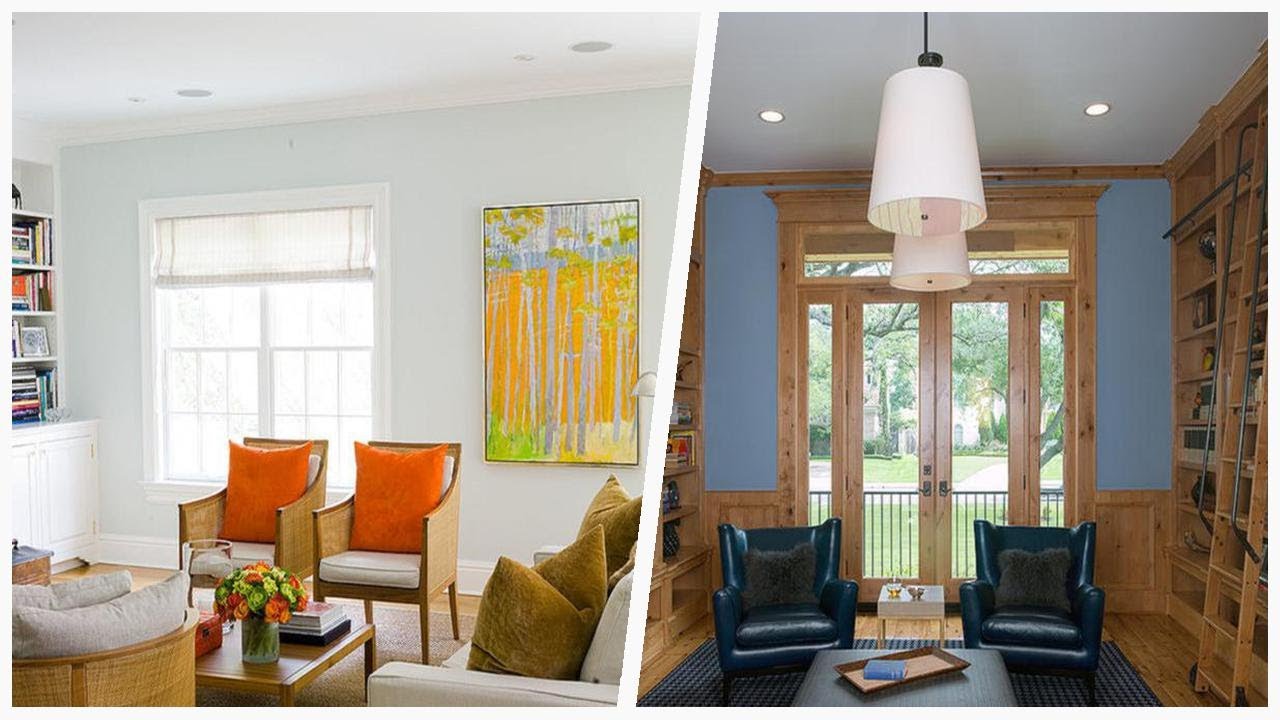 75 Traditional Family Room With Blue Walls Design Ideas You'll Love ⭐️
