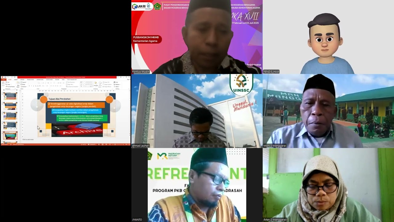 Virtual Meeting Digitalisasi Arsip KanKemenag Bersma Kamad Negeri