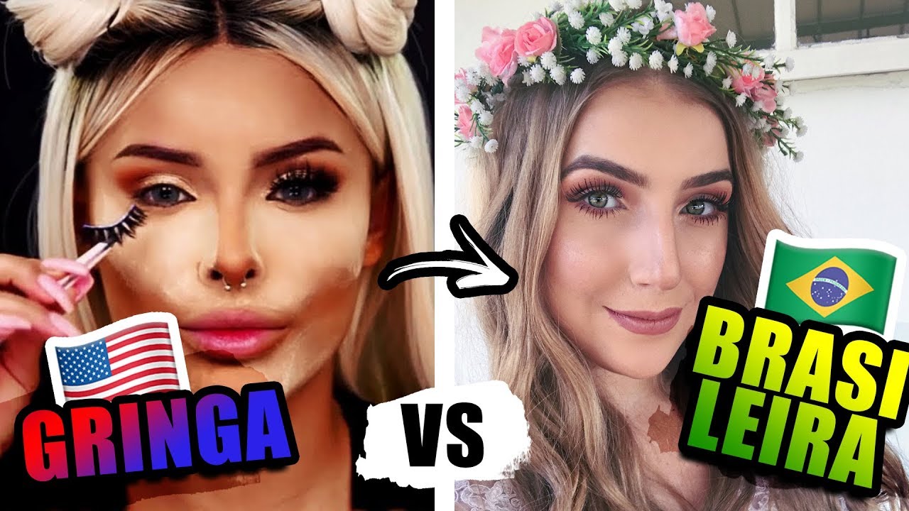 GRINGAS VS BRASILEIRAS SE MAQUIANDO