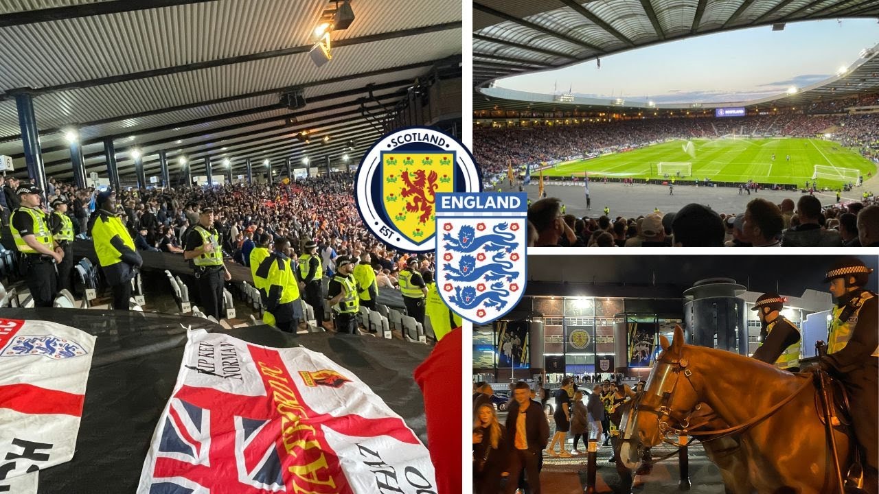 Carnage in the away end as England beat Scotland at Hampden Park, Scotland 1 - 3. 12th September '23