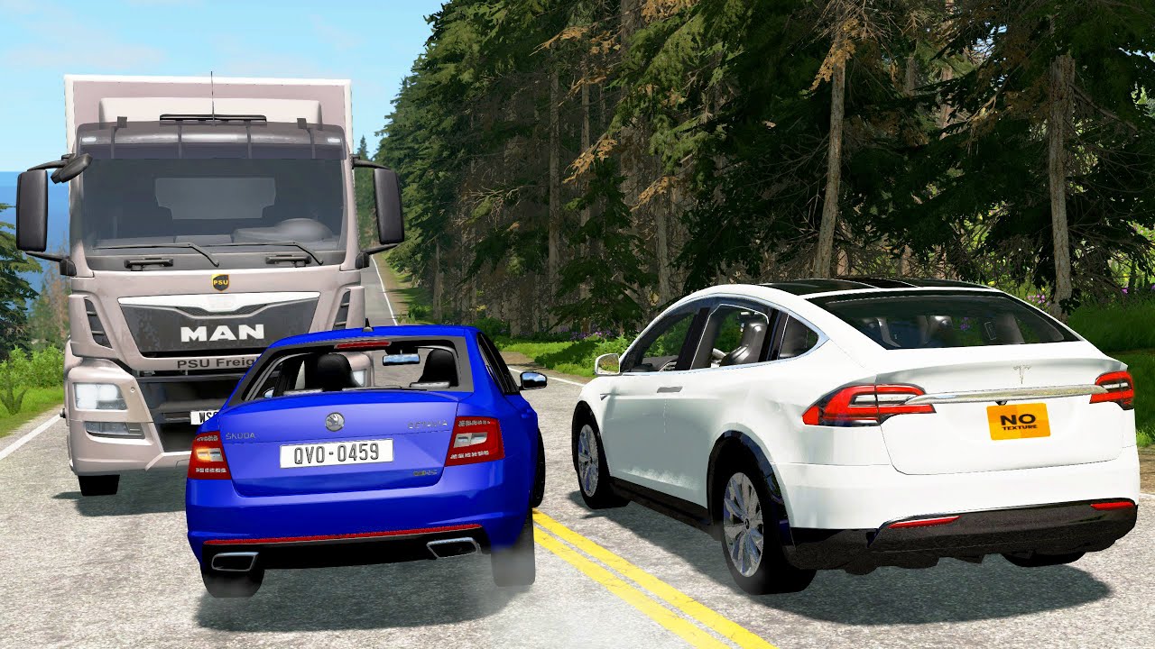 Car Overtaking Crashes Compilation #25 - BeamNG.Drive