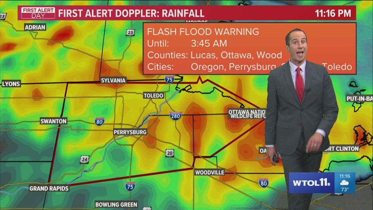 Flash flood warning for Ottawa, Lucas and Wood counties | First Alert Weather update, 9/15, 11:15 pm
