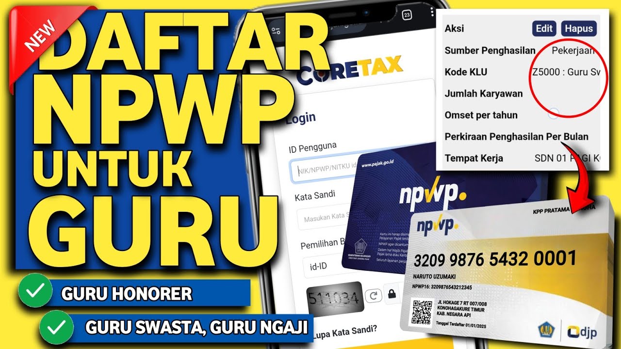 CARA MEMBUAT NPWP ONLINE LEWAT CORETAX TERBARU 2026 GRATIS LEWAT HP