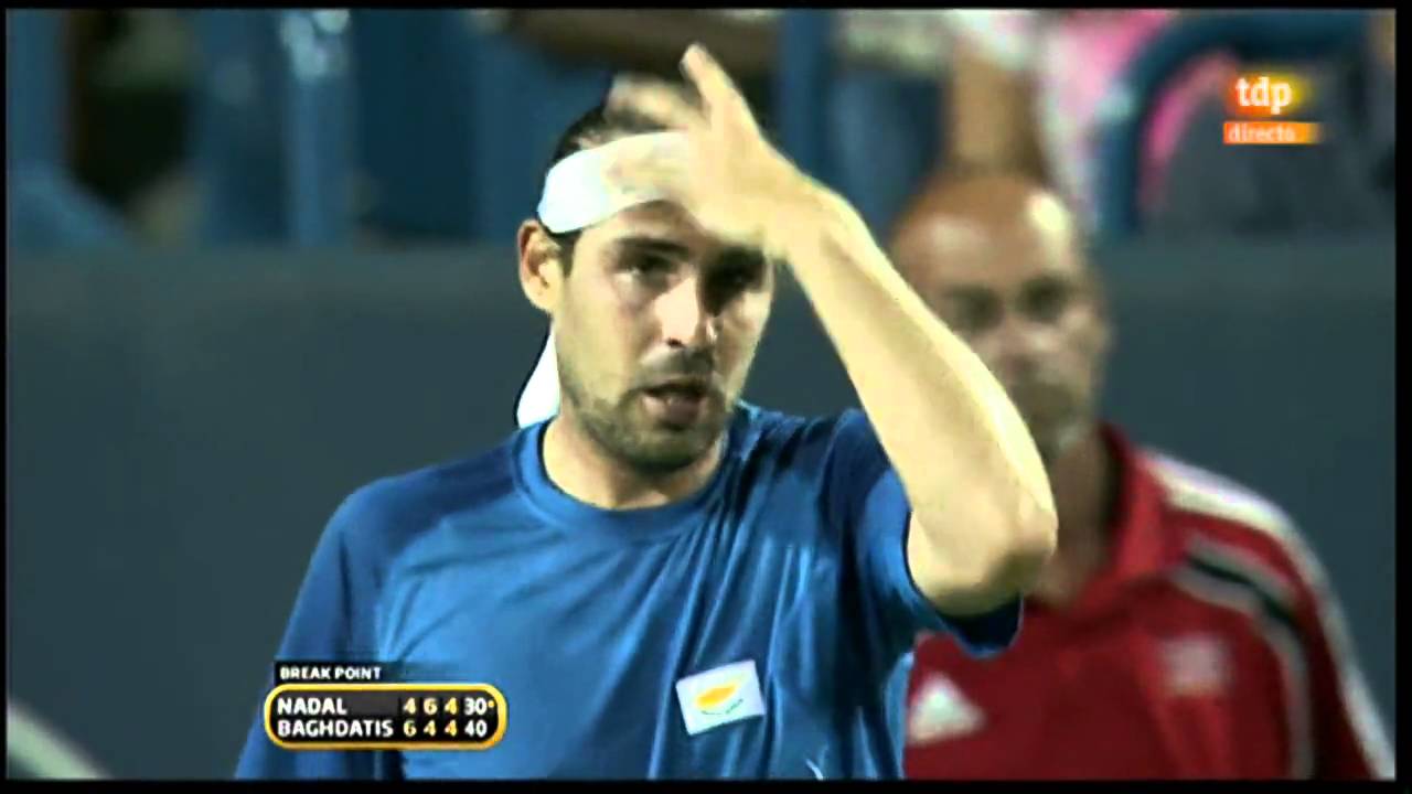 Rafa Nadal vs. Marcos Baghdatis 4-6, 6-4, 4-6 en Cincinnati