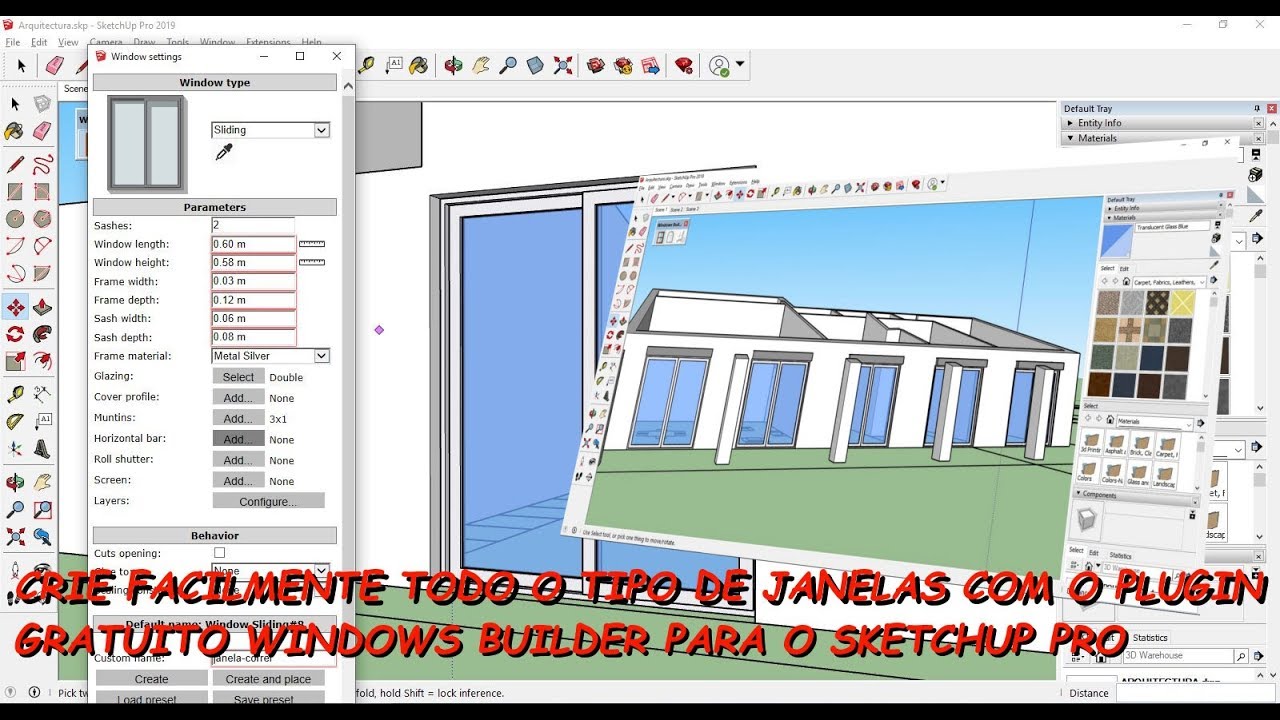 Tutorial SketchUp: Crie Facilmente Qualquer Tipo de Janelas com o Plugin Gratuito Windows Builder