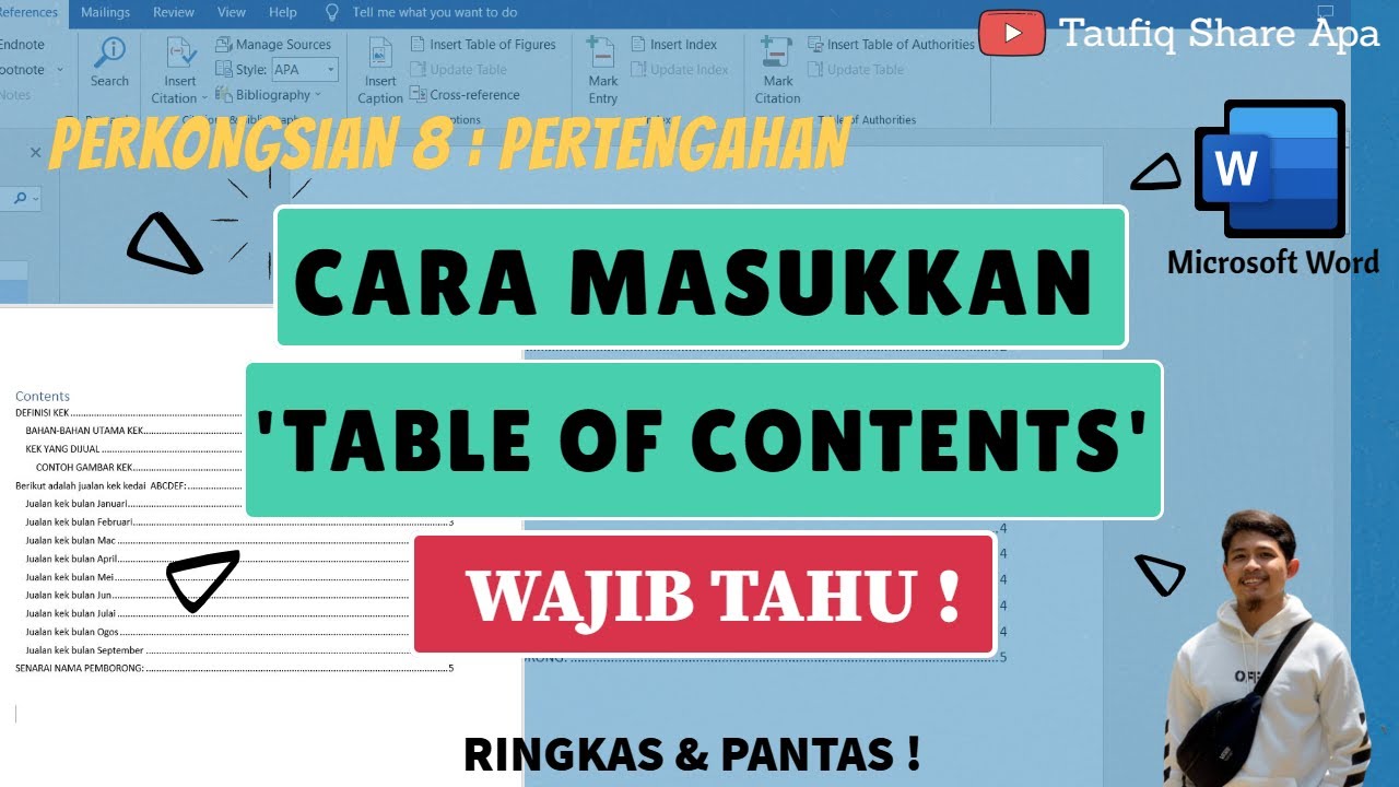 Cara Hasilkan Table Of Contents - Daftar Isi Kandungan