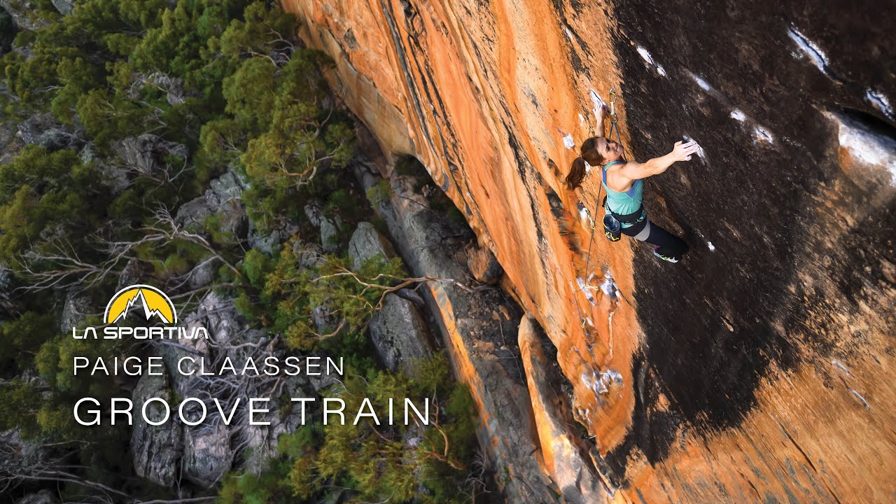 Paige Claassen sends Groove Train (5.14b//8c), one of Australian's most iconic sport climbs