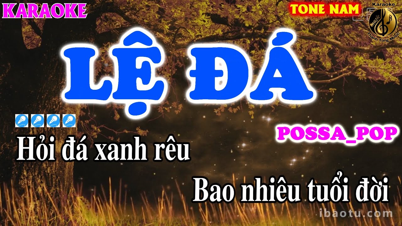 Karaoke Lệ Đá Tone Nam BOSSANOVA_POP | Karaoke Thanh Tòng | KARAOKE BOSSANOVA NAM