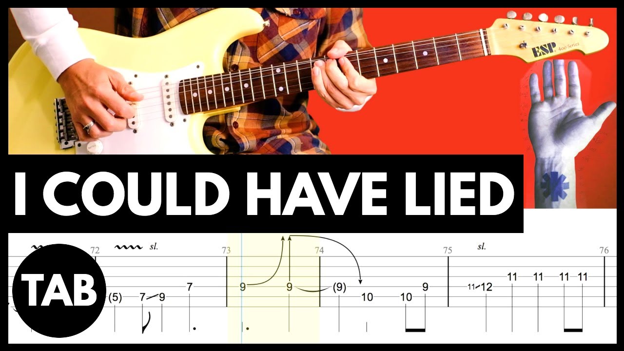 I COULD HAVE LIED - Red Hot Chili Peppers Guitar TAB | Lesson | Cover | Tutorial