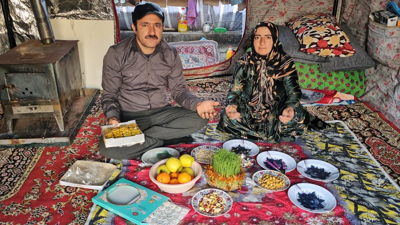 New Year in the Heart of the Mountains and Days of War; Ahmad and Farideh's Haftsin Table
