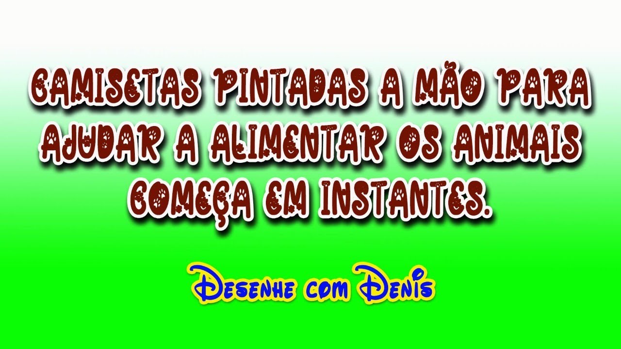 Camiseta pintada a Mão para ajudar a alimentar os animais