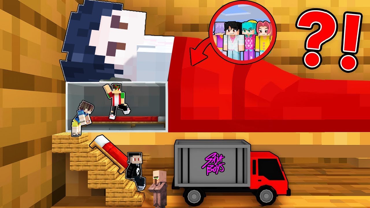 I Lived For 24 Hours Inside SAJA BOY's Bed in Minecraft