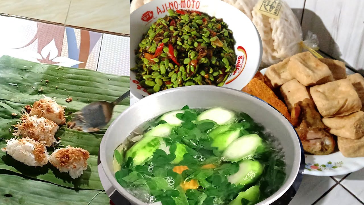 Sarapan ketan bubuk dan masak sayur bening sehat non kolesterol dan sambel lamtoro♥️